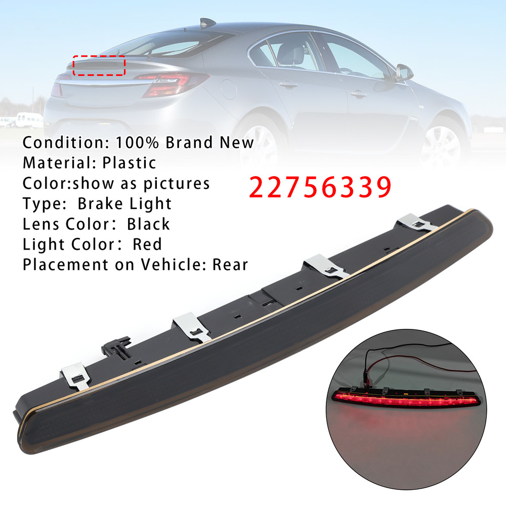 2013-2017 Vauxhall/Opel Insignia A Mk1 Rear High Mount Stop Light Lamp 22756339 Black Generic