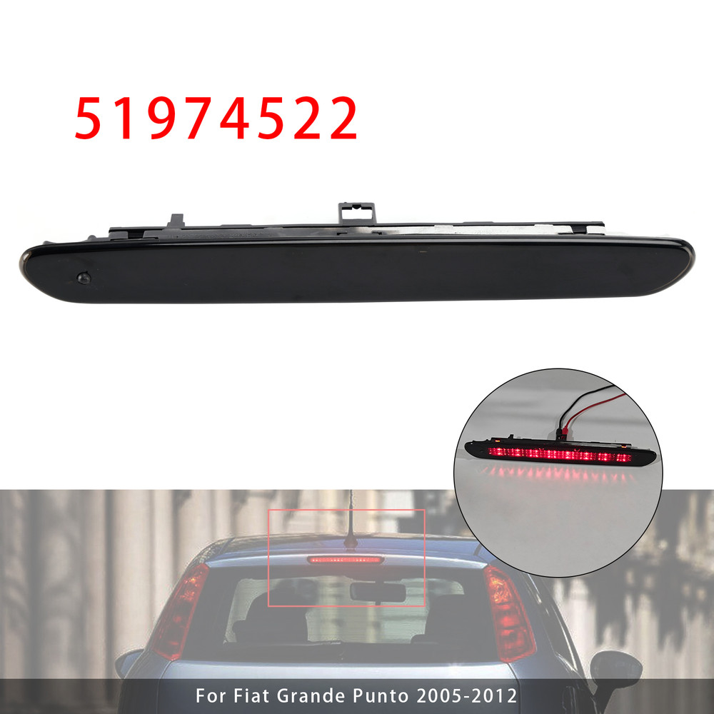 2008-2015 Abarth Grande Punto Evo Rear Third Brake Light Lamp 51974522 Black Generic