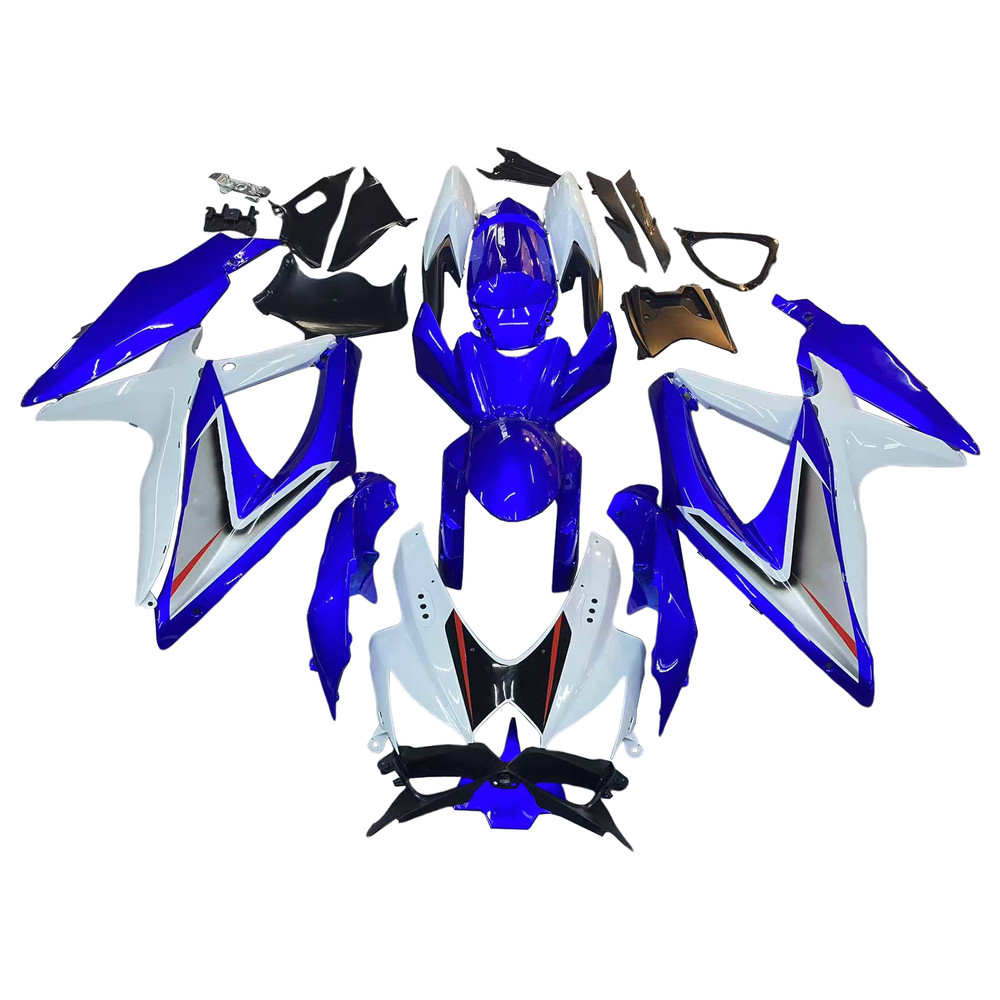 2008-2009-2010 Suzuki GSXR 600 750 White & Blue GSXR Racing Amotopart Fairings Customs Fairing