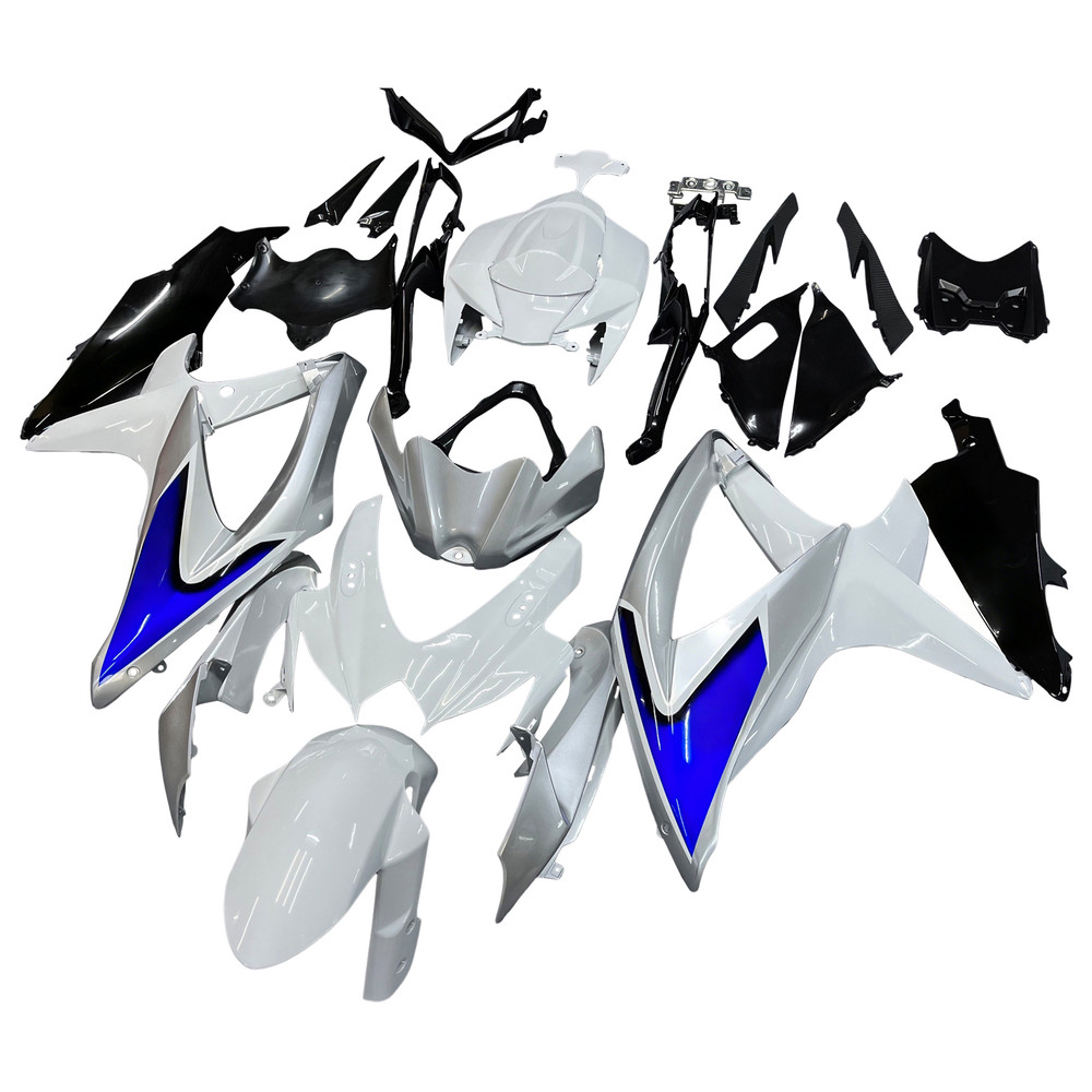 2008-2009-2010 Suzuki GSXR 600 750 Silver White GSXR Racing Amotopart Fairings Customs Fairing