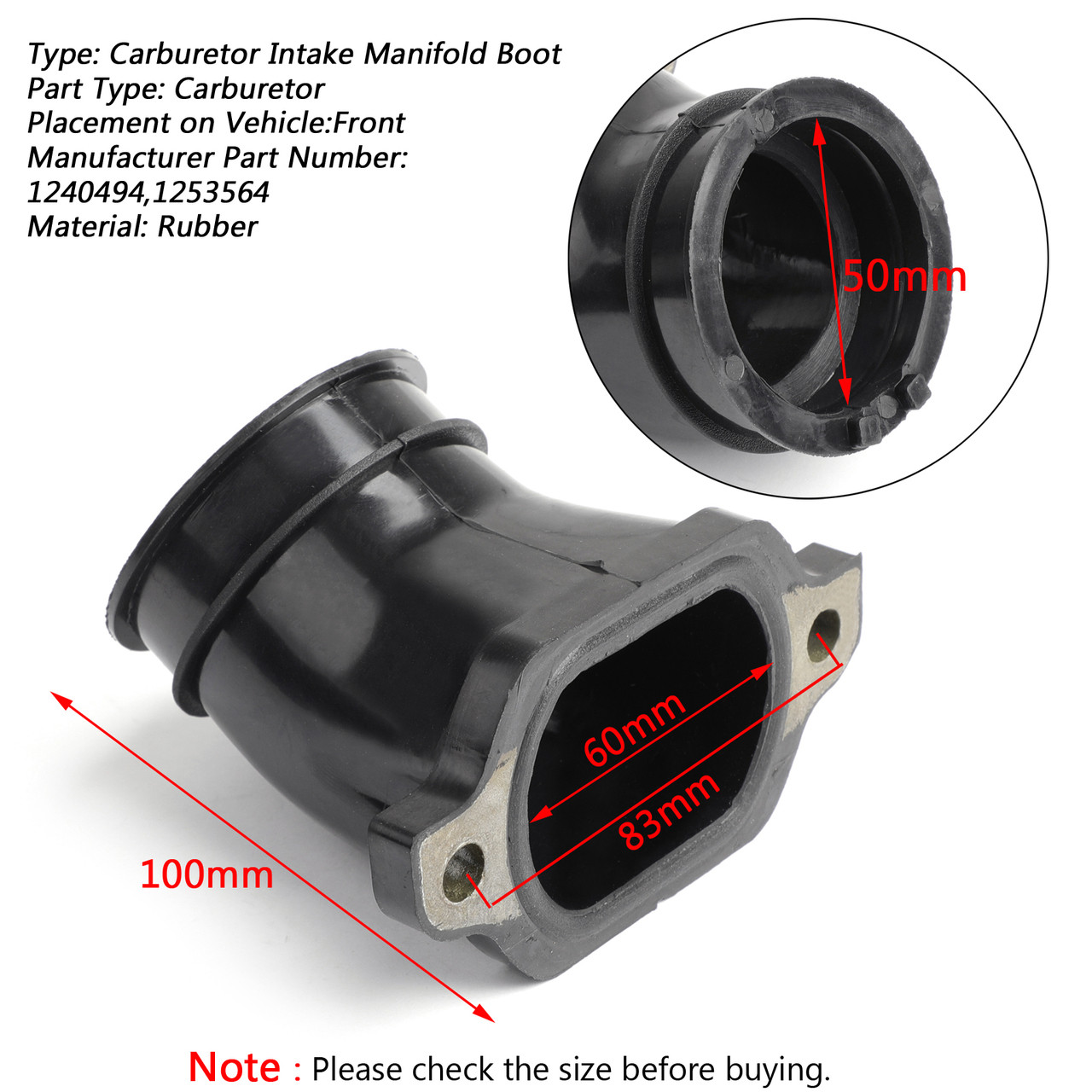 Carburetor Intake Manifold Boot Holder For Polaris Ranger XP 700 (2005-2007) – UTV Replacement Part 11 thumbnail image