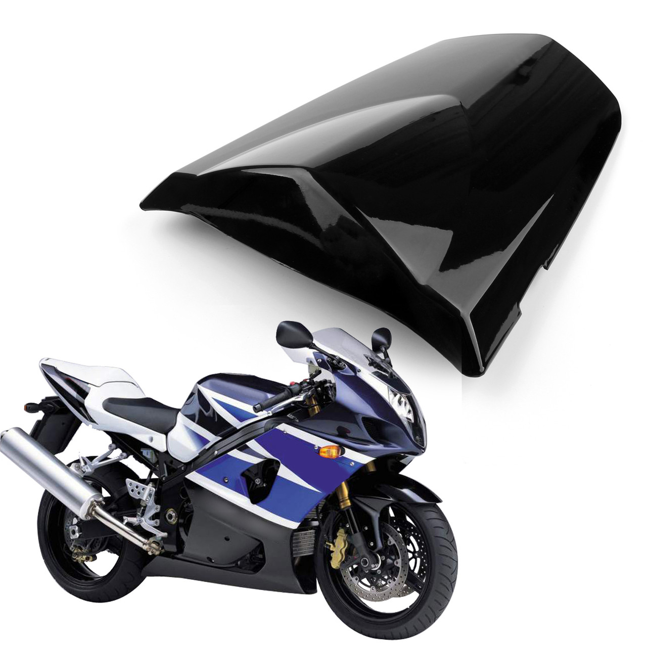 Siège Passager Arrière Noir Pour Suzuki GSXR1000 K7 2007-2008 - En Simili Cuir Et Mousse Haute Densité - 6