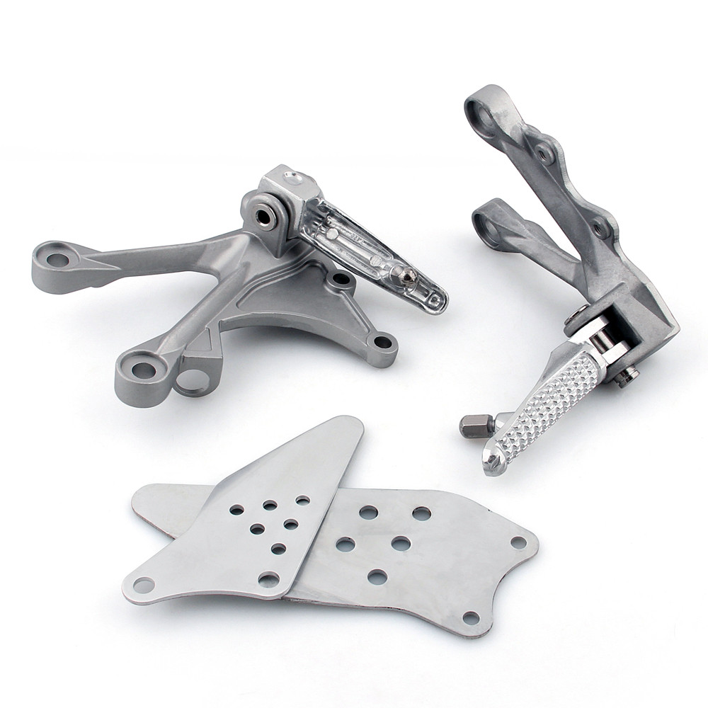 60枚 ③ Front Footpegs Footrests Brackets Set Kawasaki ZX6R 636 (2005-2008