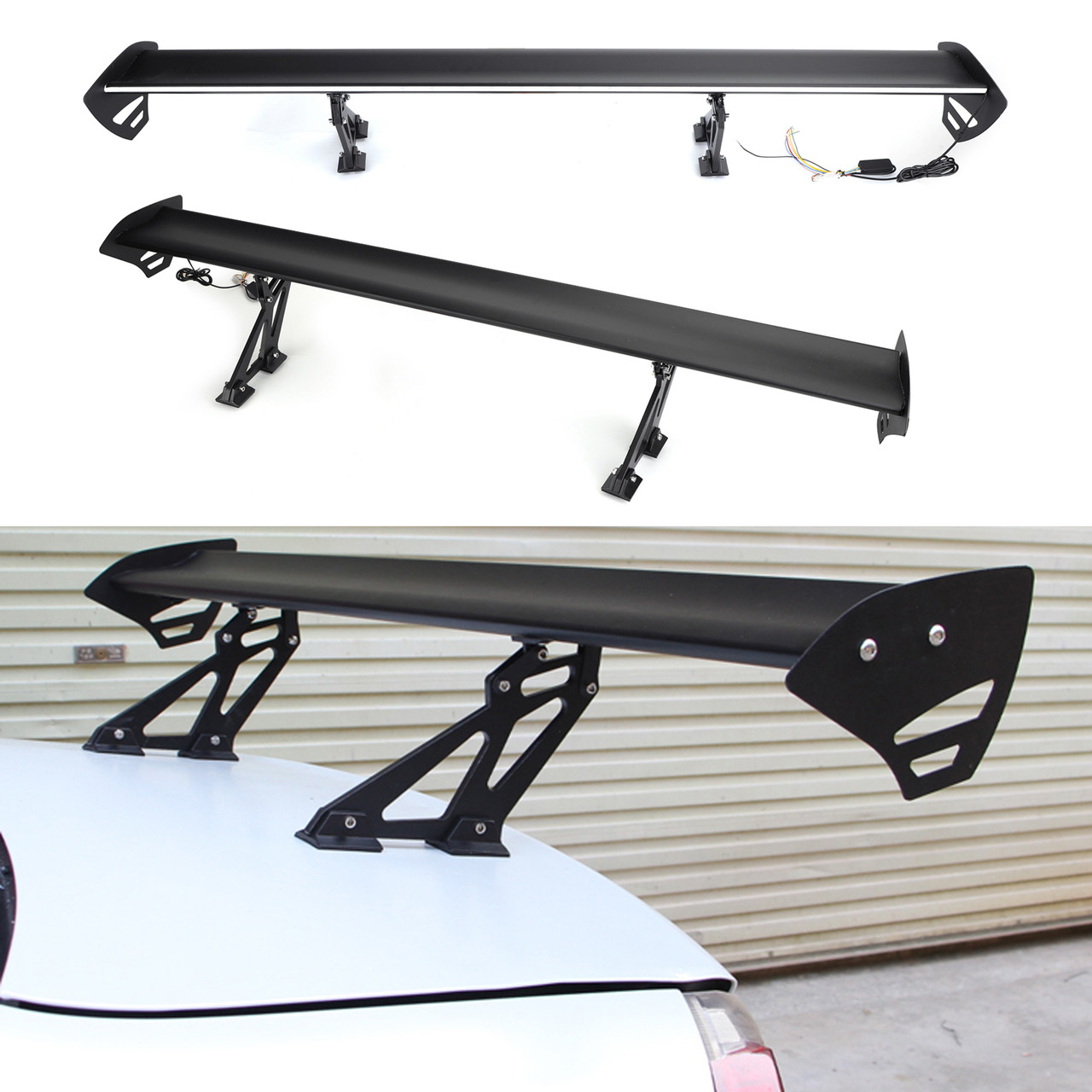 Spoiler Rack Universal Sedan Adjustable Aluminum Rear Trunk Wing Racing Spoiler W ...