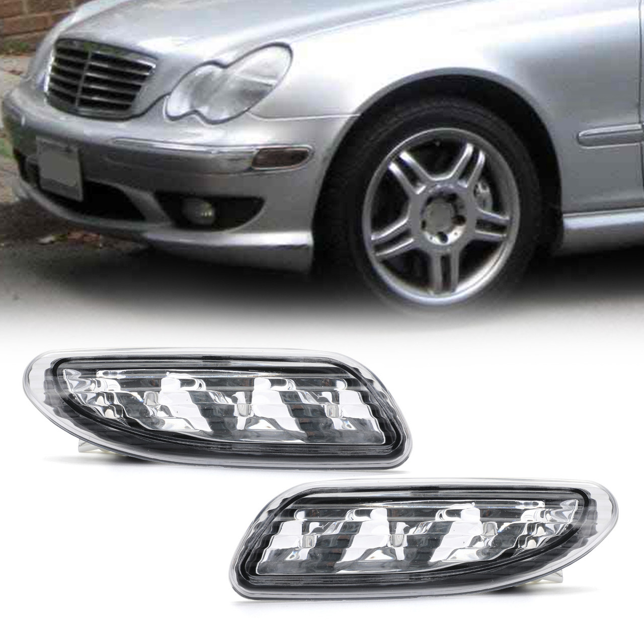 Merc Side Marker Turn Signal Light Clear For Mercedes Benz W203 C