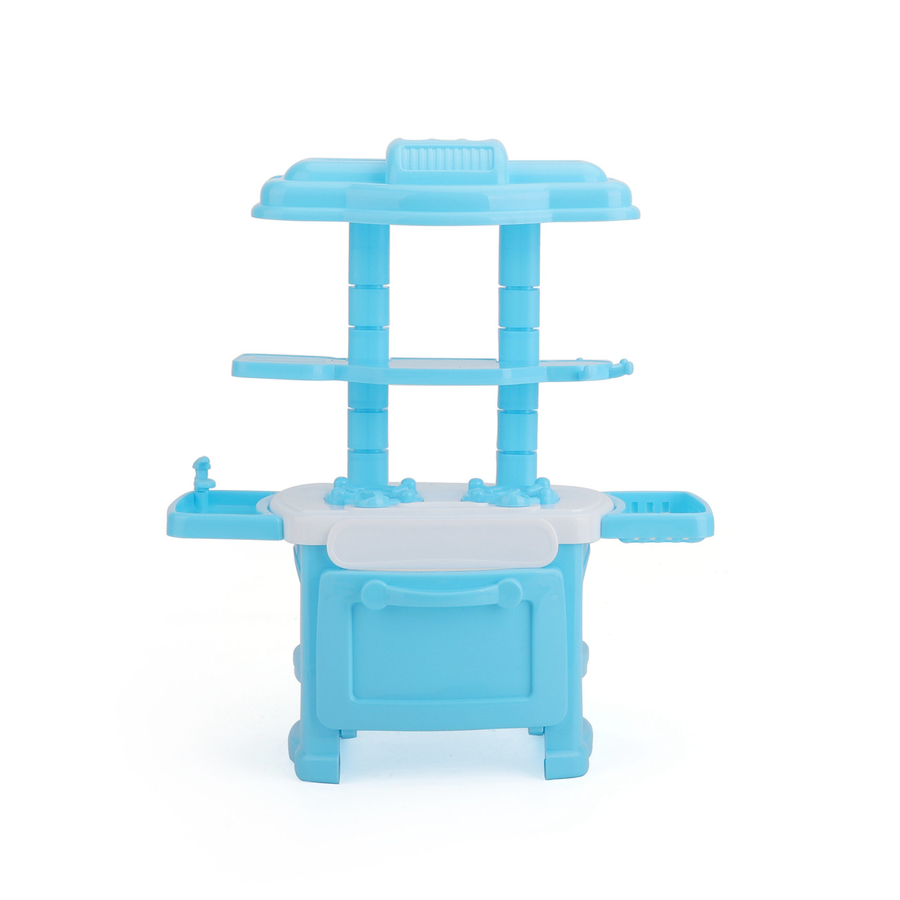 Plastic Kitchen Toy Kids Cooking Pretend Play Set Toddler Playset Toy Gift Blue