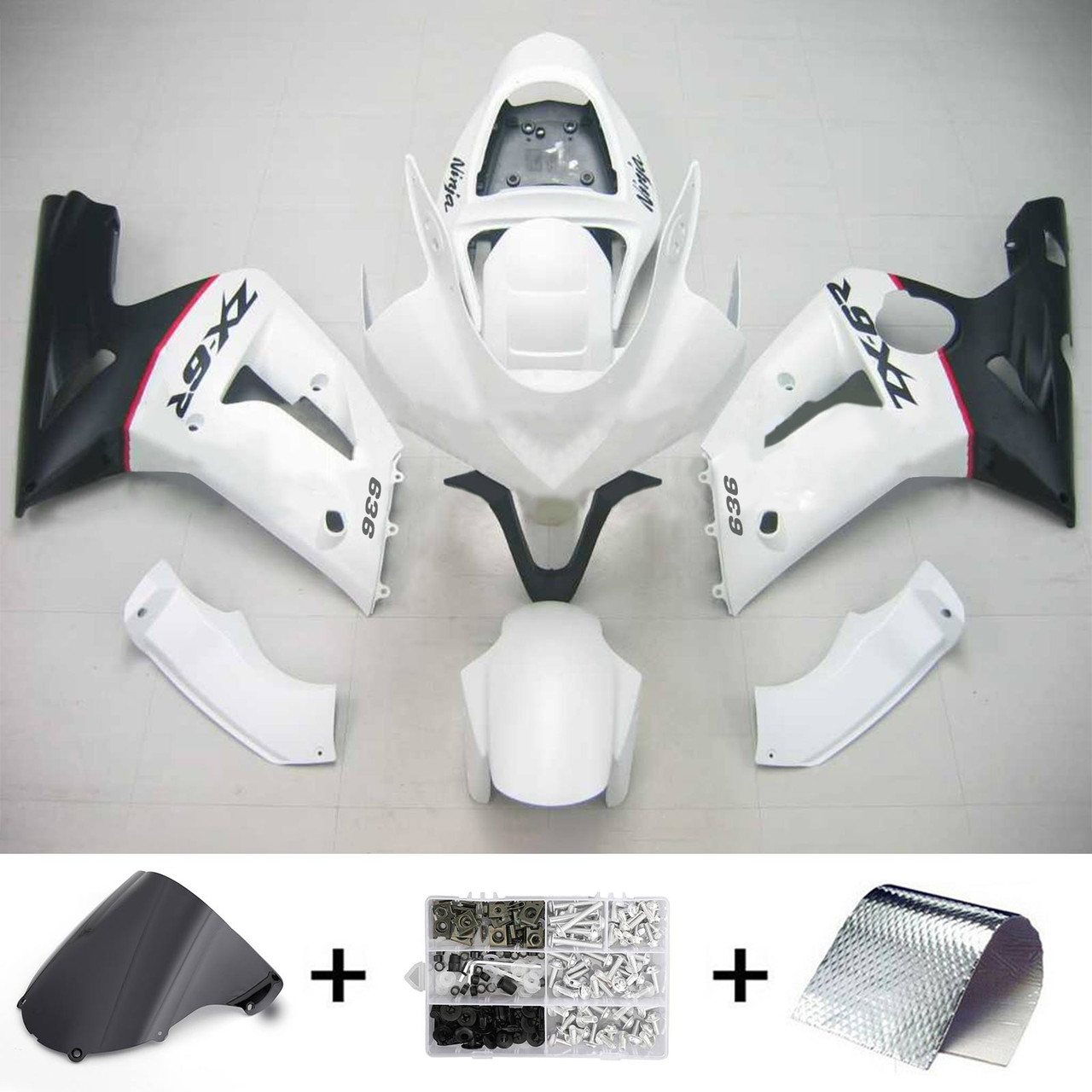 C様オーダー 2003-2004 Kawasaki ZX6R 636 Amotopart Injection Fairing Kit