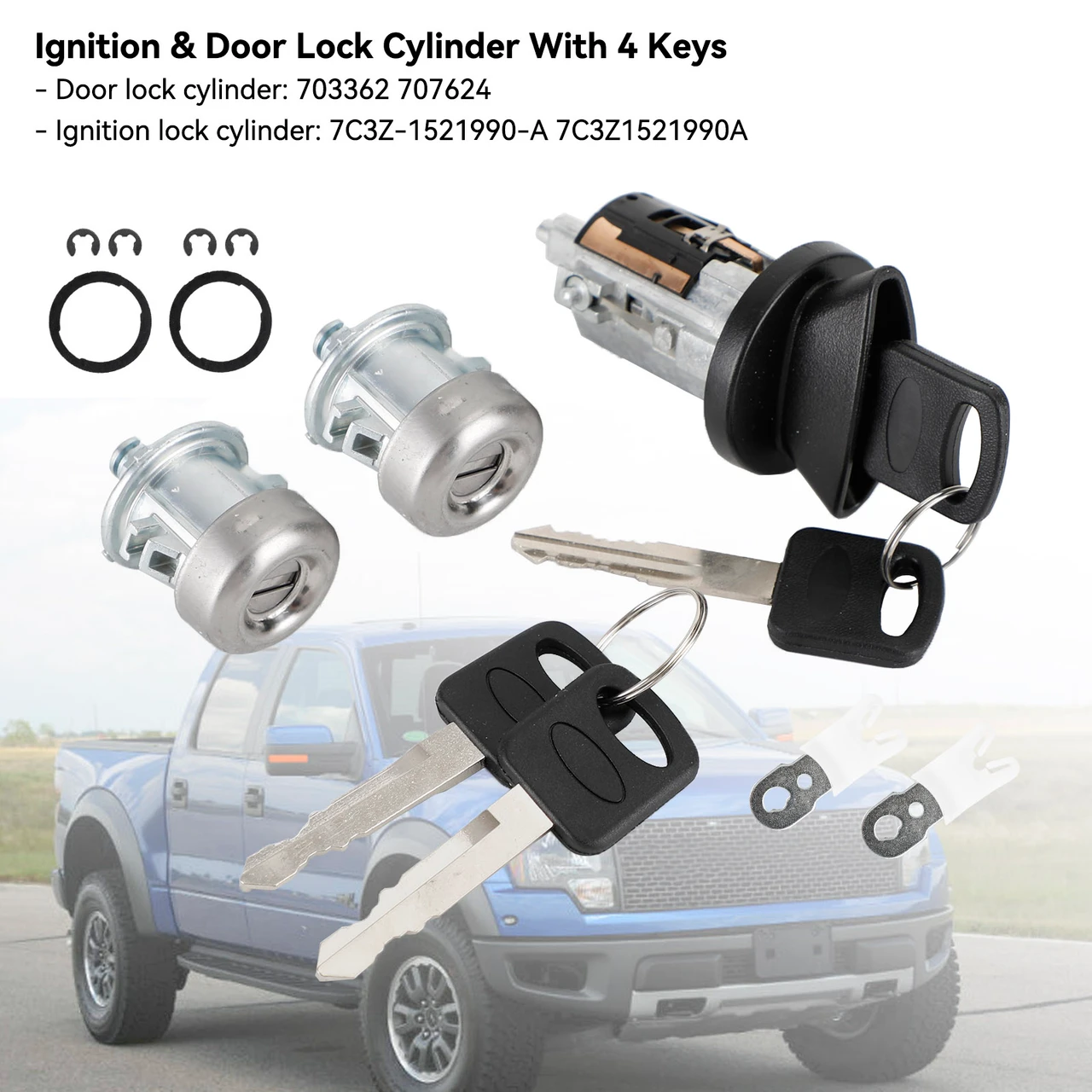 Ford E-Series Van Ignition & Door Lock Cylinder Set With 2 Keys – 703369