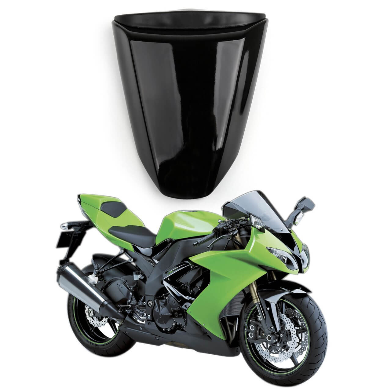 しょう④ Seat Cowl Rear Cover for Kawasaki ZX 10 R (2008-2009) Black