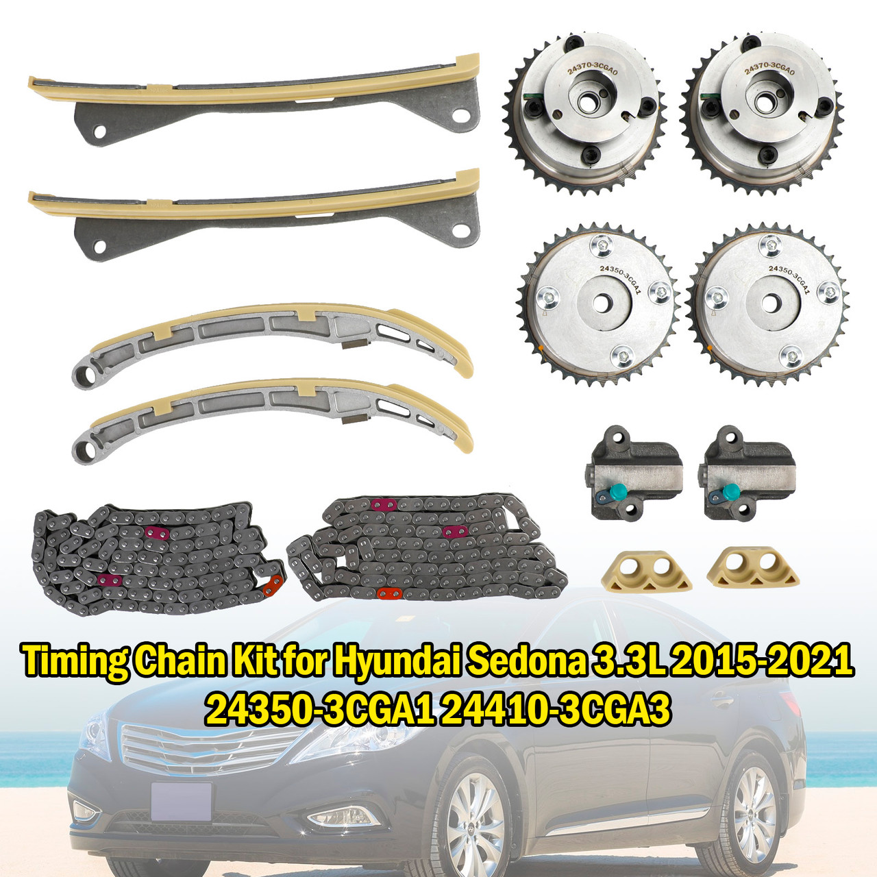 2018-2020 Kia Stinger 3.3L Timing Chain Kit 24350-3CGA1 24410
