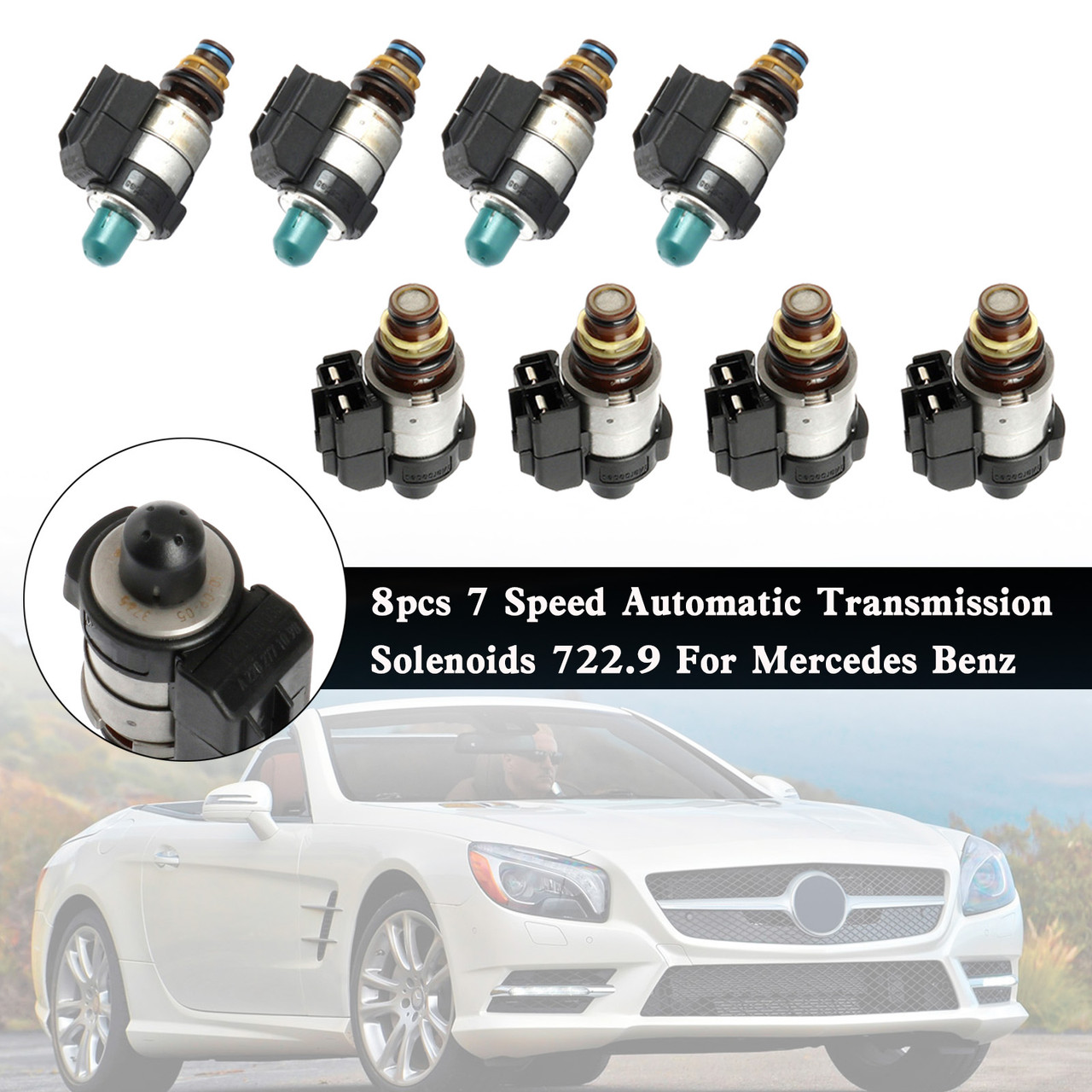 yr  For Mercedes Benz 8pcs 7 Speed Automatic Transmission Solenoids