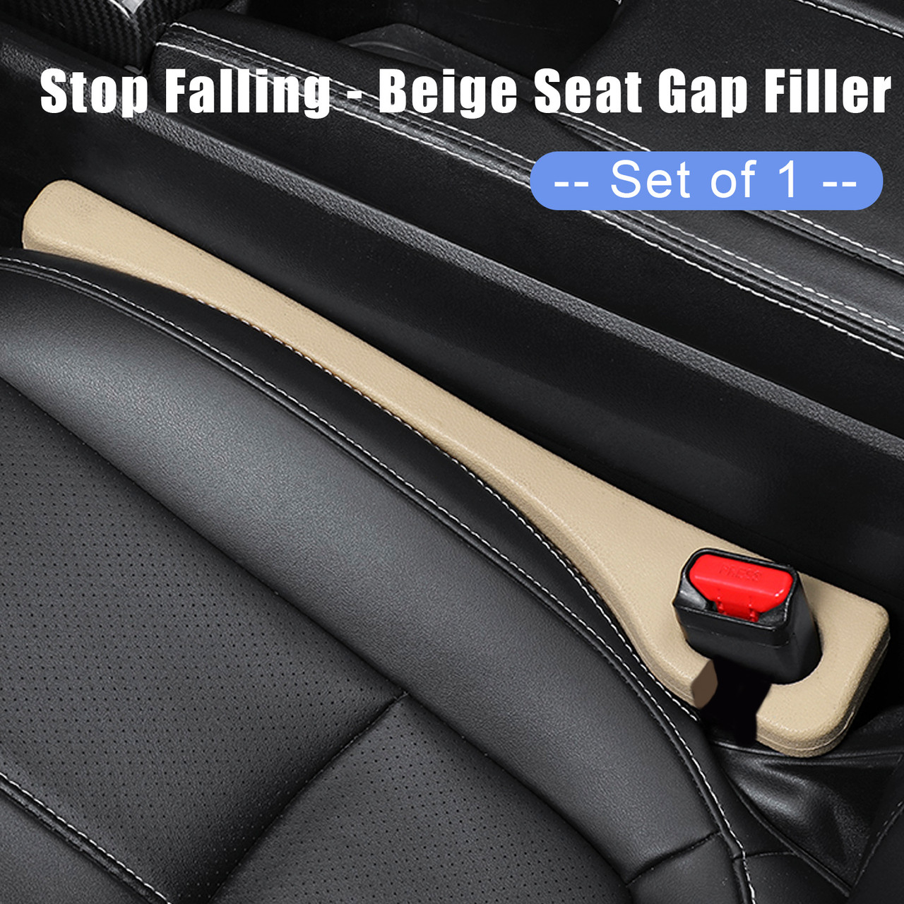 Beige Car Seat Gaps Filler Crevice Blocker Console Side Fill Strip