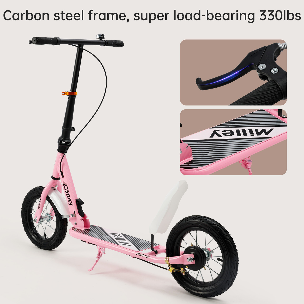Shock-Absorbing Foldable Commuter Kick Scooter For Adults and