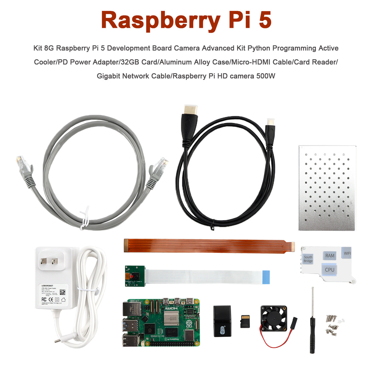 Raspberry Pi 5 Kit 8G Development Board Camera Python Programming ...