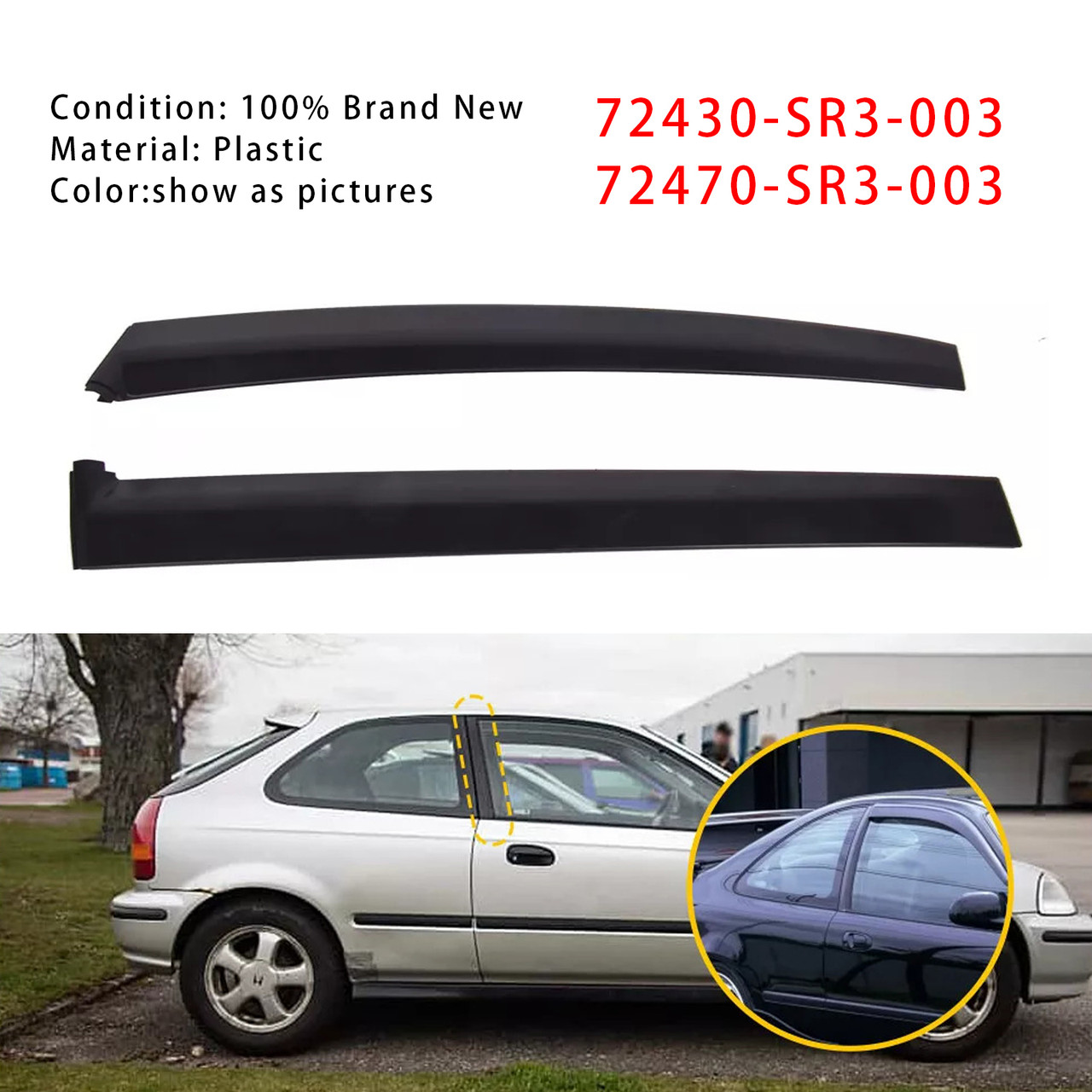 1992-1995 Honda Civic 2/3 door coupe and hatchback Left&Right Door