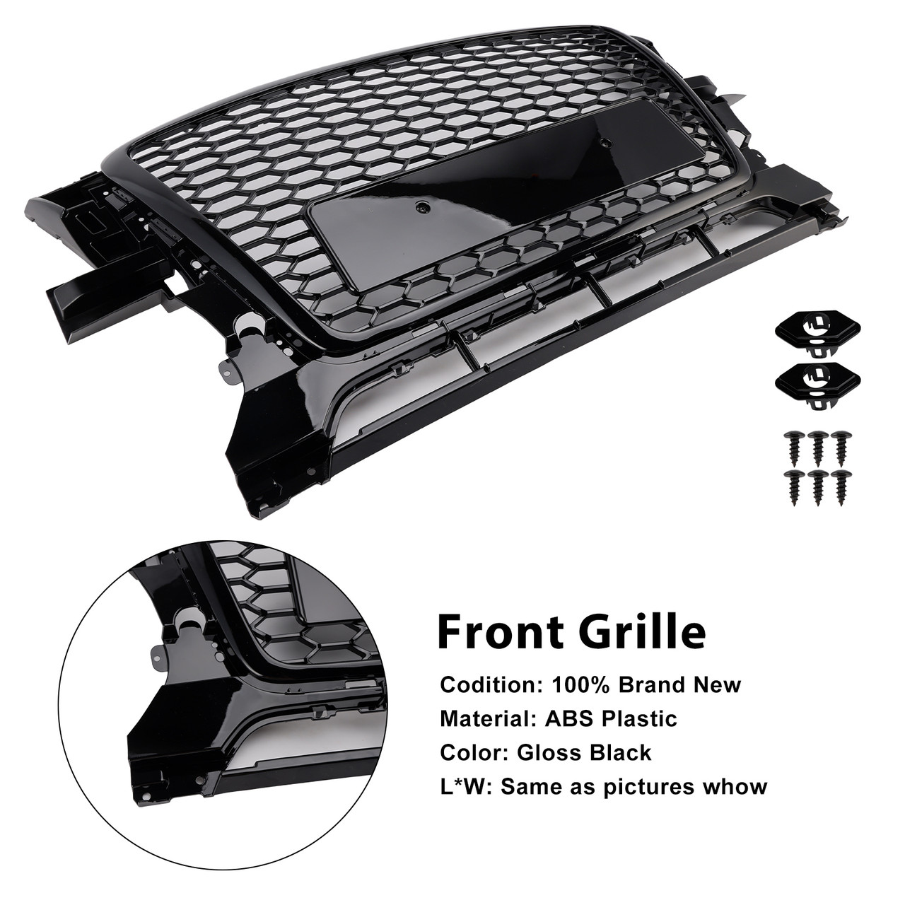 2009-2012 Audi Q5 SQ5 Front Bumper Grill Grille 8R0853651B Gloss
