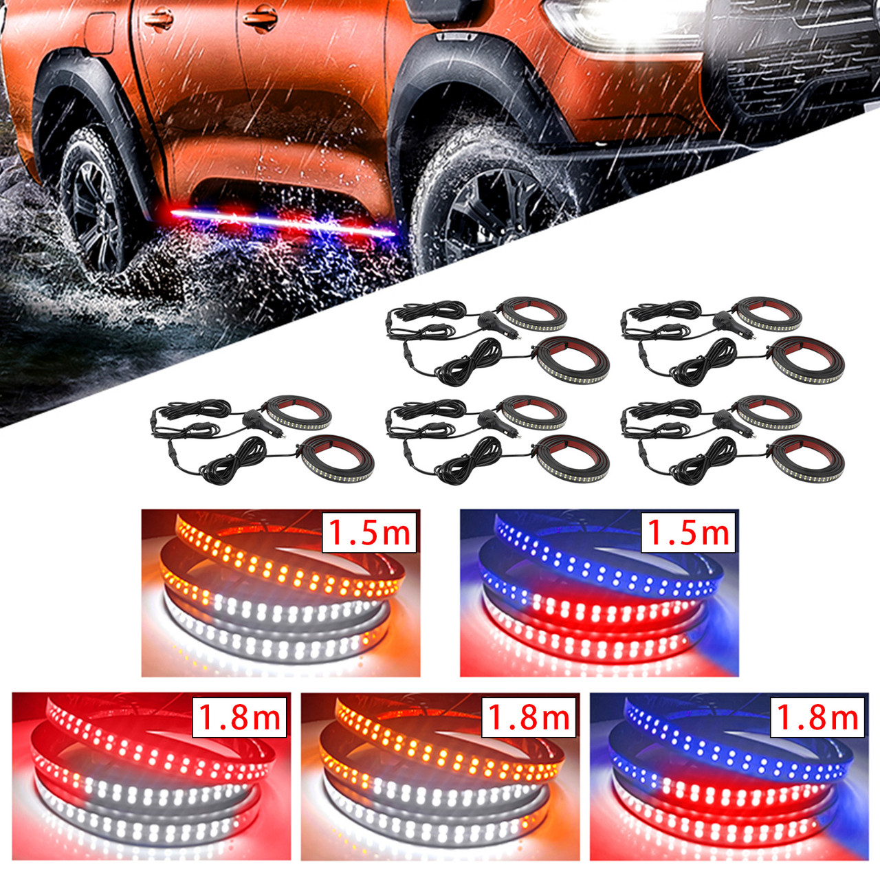 Dual Color Running Board Side Step LED Light Strips For Pickup