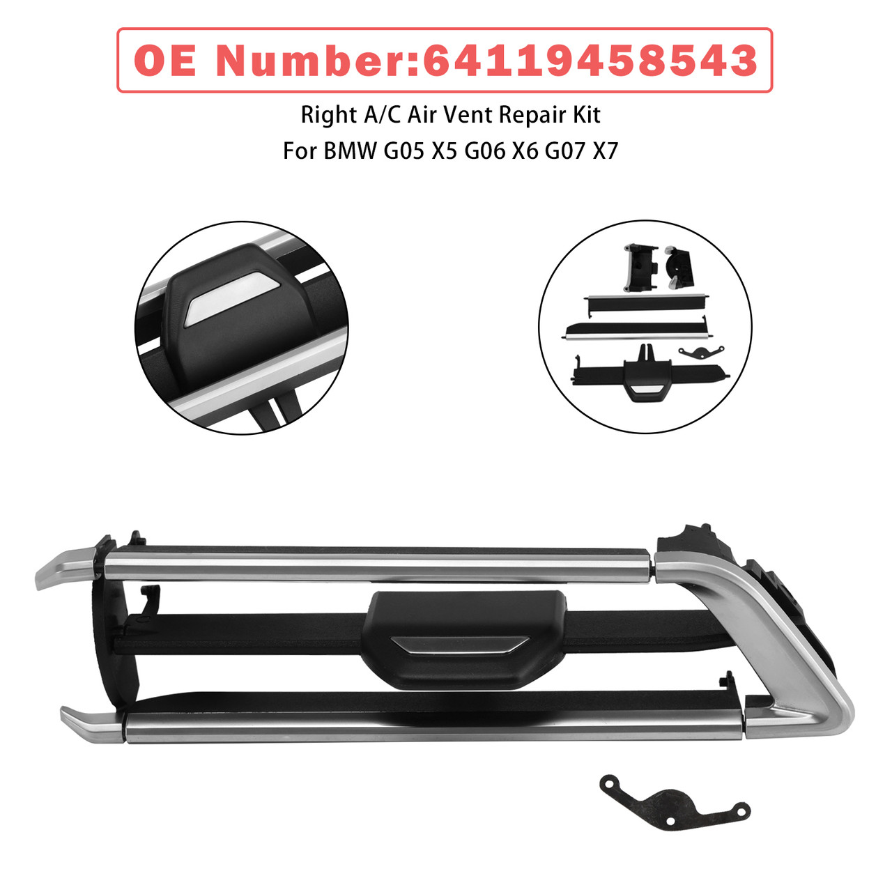2019-2021 BMW G05 G06 G07 X5 X6 X7 Right A/C Air Vent Repair Kit