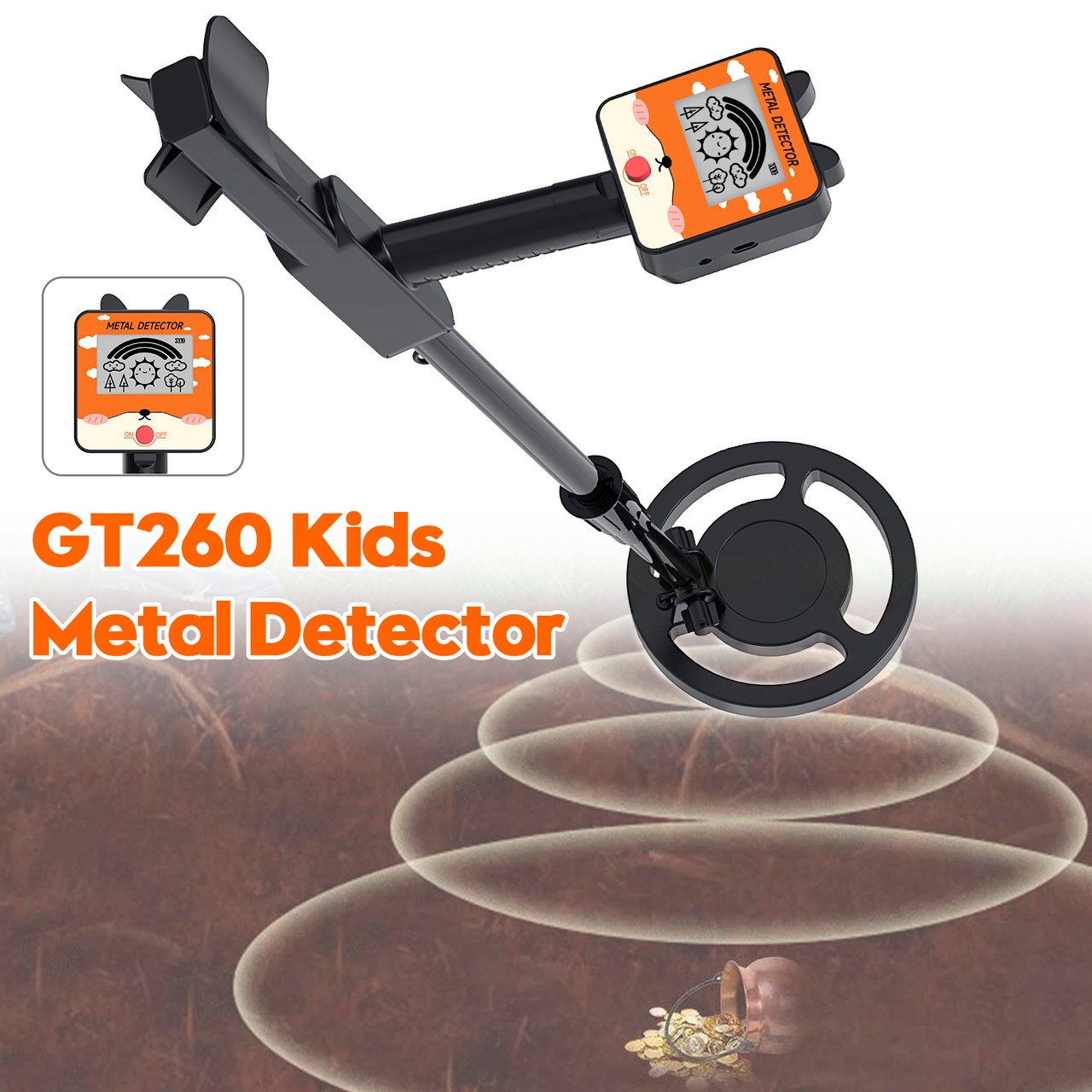 GT260 Kids Child Trasure Seeker Beginners Metal Detector