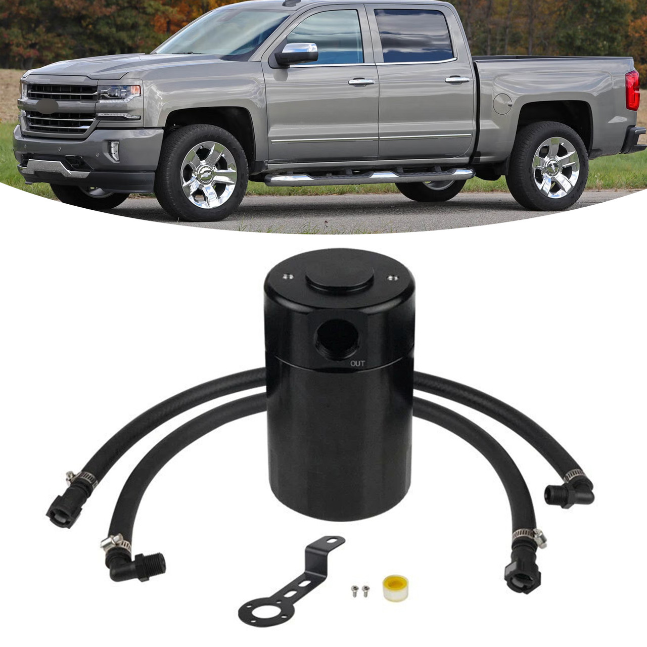 アップル 2014-2018 Chevy Silverado 1500 5.3L & 6.2L Catch Can Air Oil
