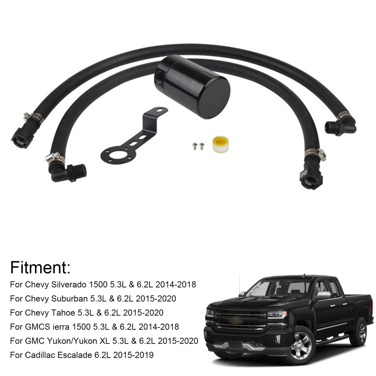 2014-2018 Chevy Silverado 1500 5.3L & 6.2L Catch Can Air Oil