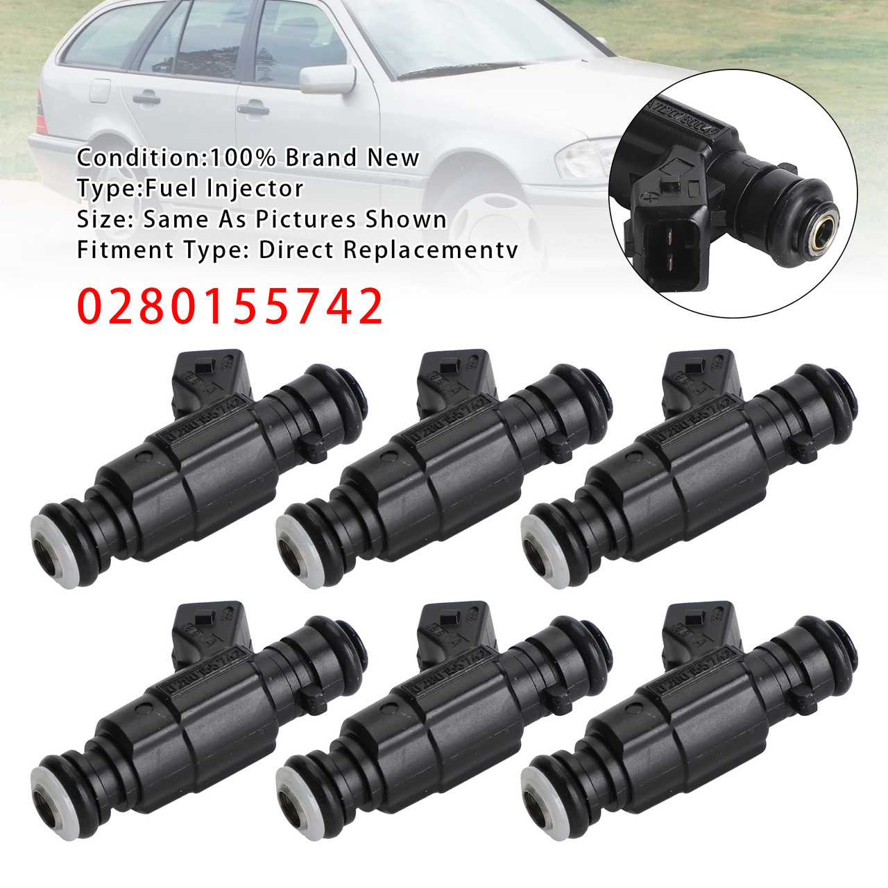 Mercedes E320 ML320 C280 CLK320 2.8 3.2 V6 6Pcs Fuel Injector ...