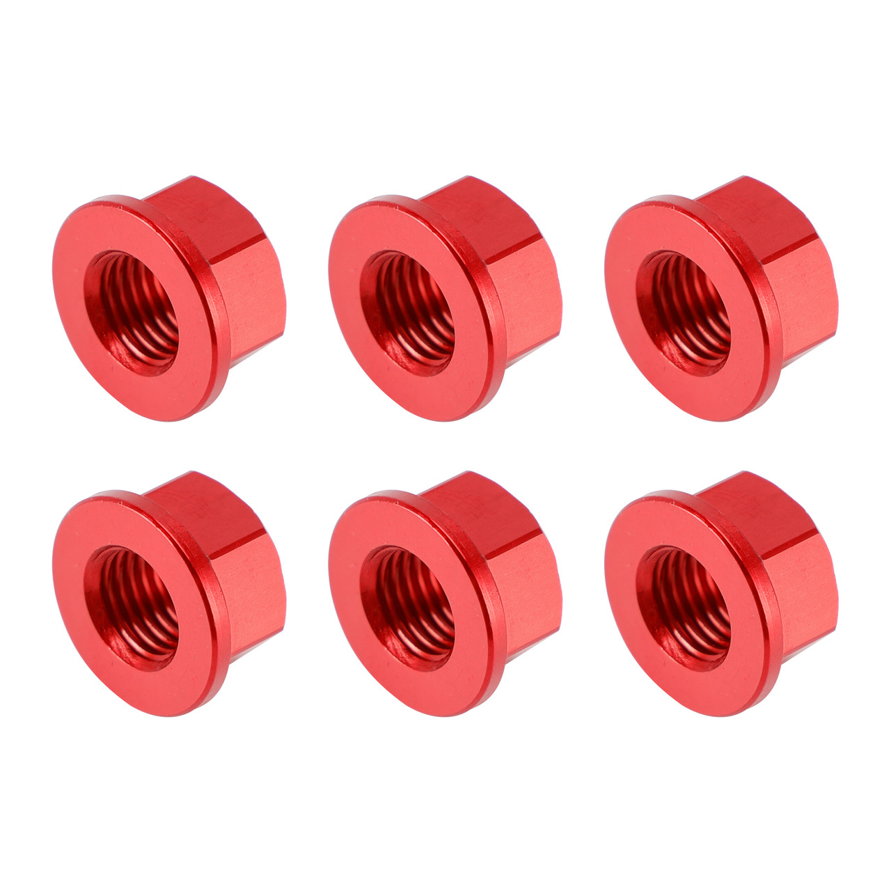 CNC Aluminum Rear Sprocket Carrrier Flange Nuts Set M10x1.25 Red
