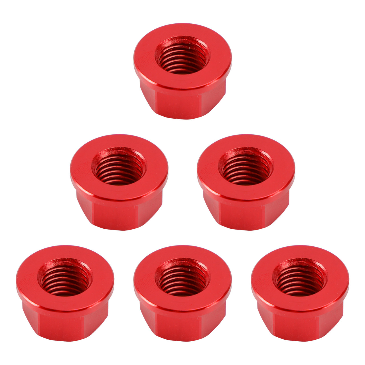 CNC Aluminum Rear Sprocket Carrrier Flange Nuts Set M10x1.25 Red