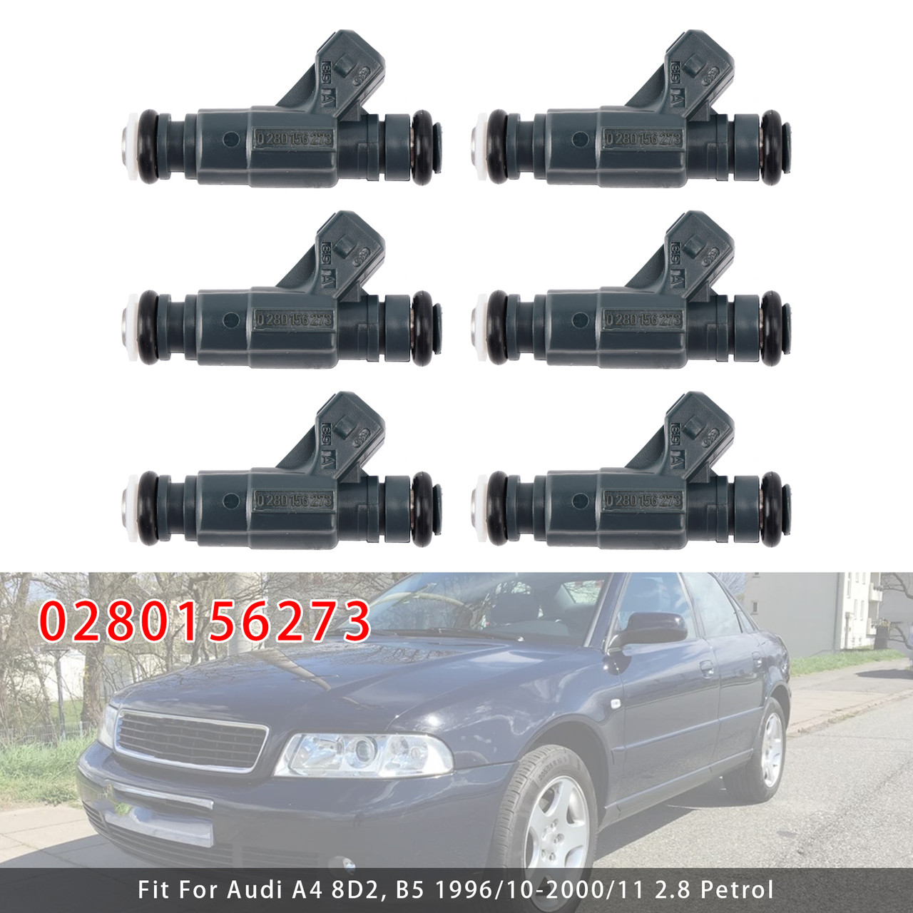 1996-2005 Audi A4 A6 A8 6Pcs Fuel Injector 0280156273 FJ575