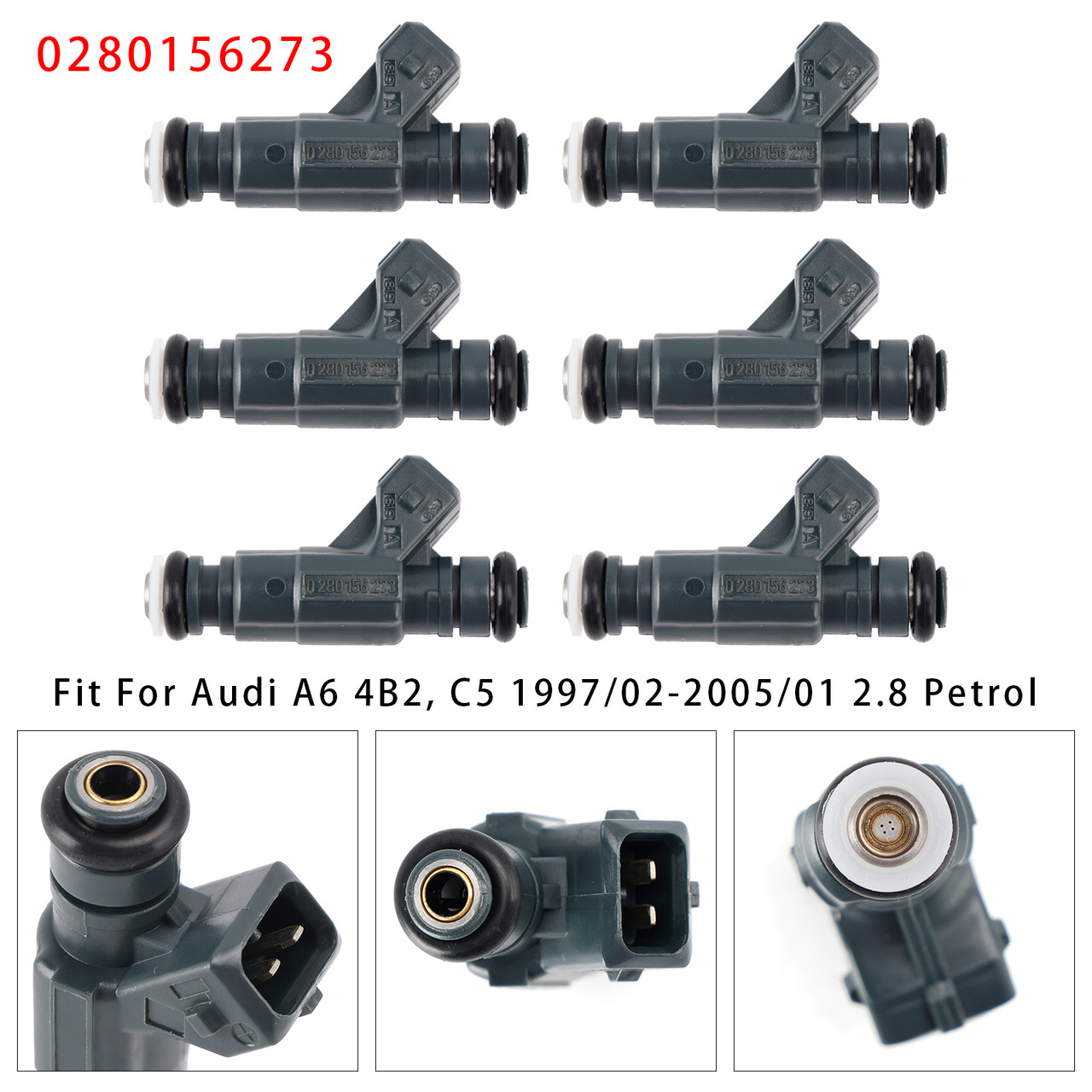 1996-2005 Audi A4 A6 A8 6Pcs Fuel Injector 0280156273 FJ575