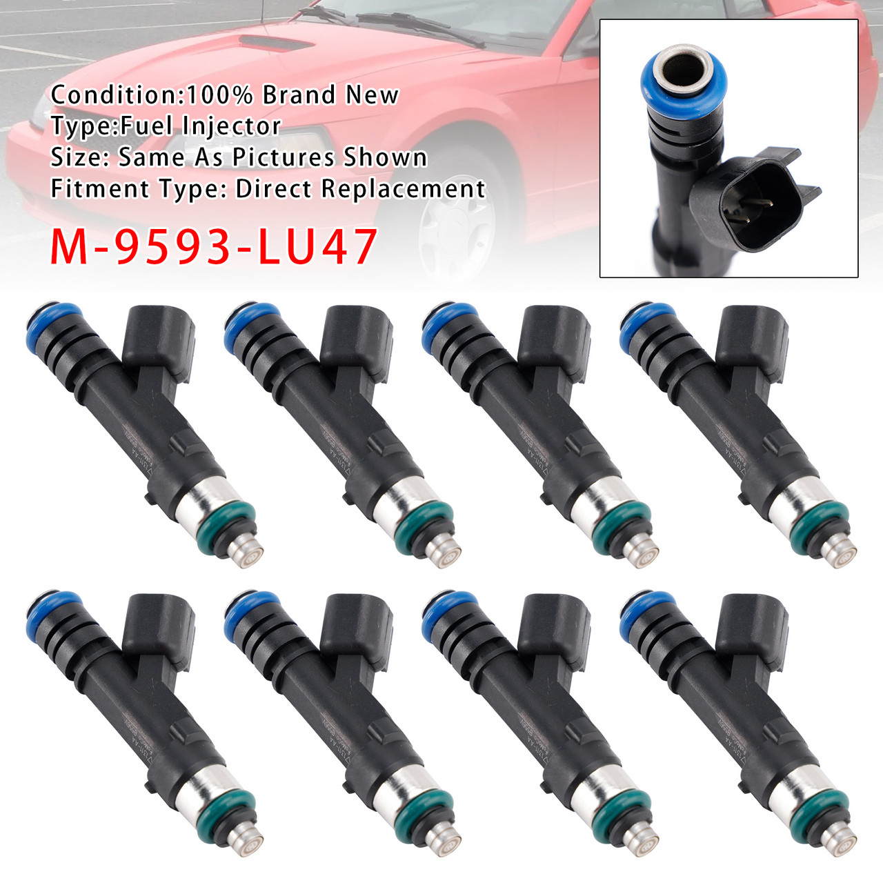 1999-2004 Ford Mustang 4.6L 4V 8Pcs Fuel Injector M-9593-LU47