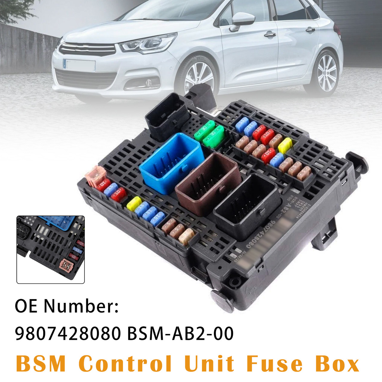 BSM Control Unit Fuse Box 9807428080 BSM-AB2-00 For Citroën C4 II