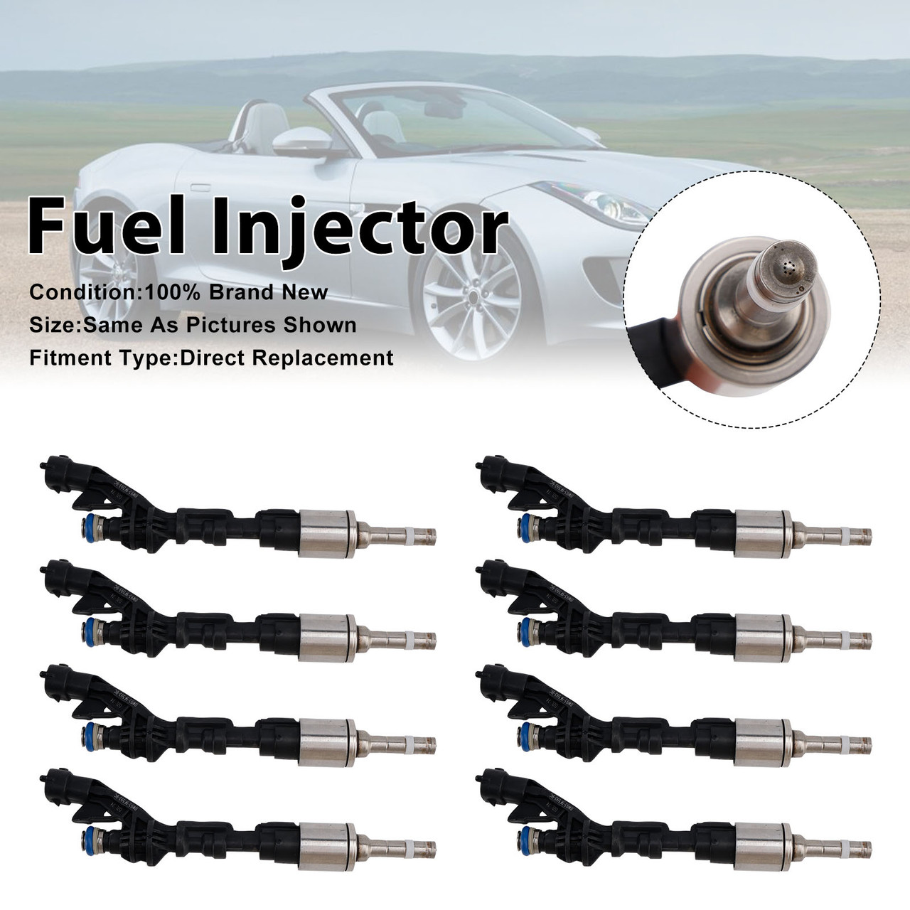 8Pcs Fuel Injector For Land Rover LR4 Range Rover Jaguar XF XJ