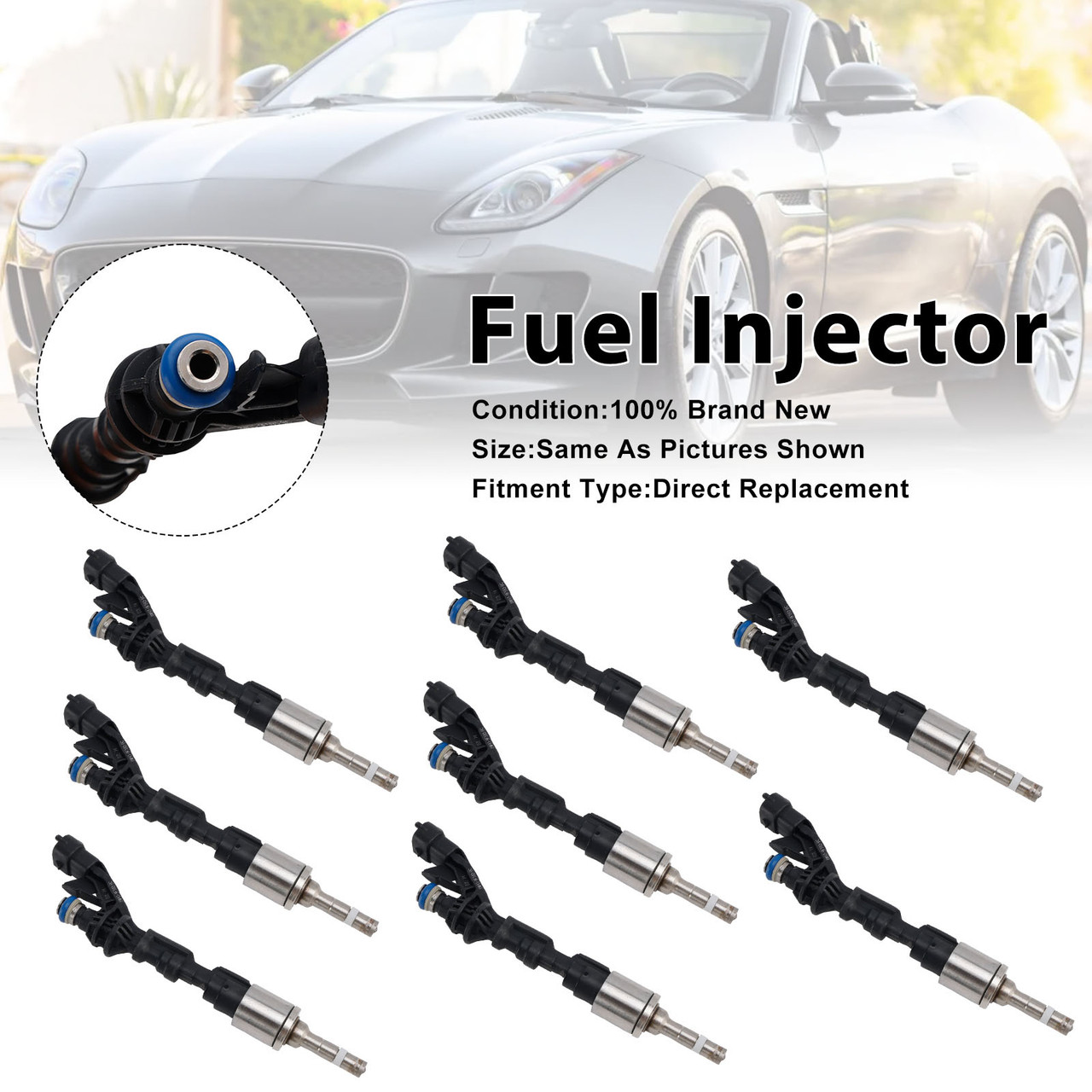 8Pcs Fuel Injector For Land Rover LR4 Range Rover Jaguar XF XJ