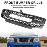 2009-2017 Nissan Frontier Black Front Bumper Grille Grill W/ Led Lights Generic