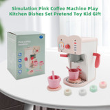 Simulation Pink Coffee Machine Play Kitchen Dishes Set Pretend Toy Kid Gift