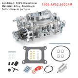 1980-1987 GMC 4 Barrel 1906 AVS2 Carburetor 650 CFM Electric Choke Generic