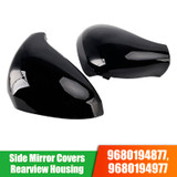 2006-2015 Peugeot 207 Hatchback Estate & Van Side Mirror Covers Rearview Housing Bright Black Generic