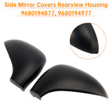 2006-2015 Peugeot 207 Hatchback Estate & Van Side Mirror Covers Rearview Housing Matte Black Generic