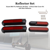 Set of 4 Scooter Side Covers with Rear Reflector for Xiaomi 4 Pro(1st Gen) Red