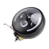 Multifunctional Beam Headlight Lamp Custom Black #84 For Racer Bobber Chopper