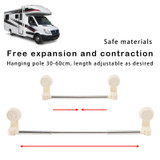 RV Shower Corner Storage Bar  Adjustable Stainless Steel Rod For Corner Shelves in Camper, Length 11.8-23.6 inches RV Bathroom Organization 2 Pack