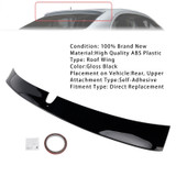 2003-2009 Mercedes Benz E Class W211 4 door Sedan Rear Roof Wing Gloss Black Generic