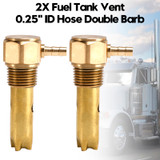 2X 0.25" ID Hose Double Barb Fuel Tank Vent Assy FTA-V-50-02 For Peterbilt