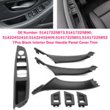 2010-2016 BMW 520 523 525 528 530 535 F10 7Pcs Left & Right Black Interior Door Handle Panel Cover Trim Set 51417261933 Generic