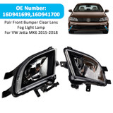 2015-2018 VW Jetta MK6 Pair Front Bumper Clear Lens Fog Light Lamp 16D941699,16D941700 Generic