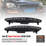 2010-2015 Audi Q7 Sport Version Front Bumper 11 LED Turn Signal Fog Light 4L0953041E 4L0953042E White+Amber Generic