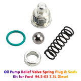 1994-2003 Ford 7.3L Diesel Oil Pump Relief Valve Spring Plug & Seals Kit F4TZ6666A Generic
