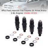 Toyota 3L Hilux Hiace 2.8L Engine 4Pcs Fuel Injector 23600-59105 Generic