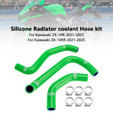 2021-2025 Kawasaki ZX-10R ZX-10RR Silicone Radiator coolant Hose kit Green Generic